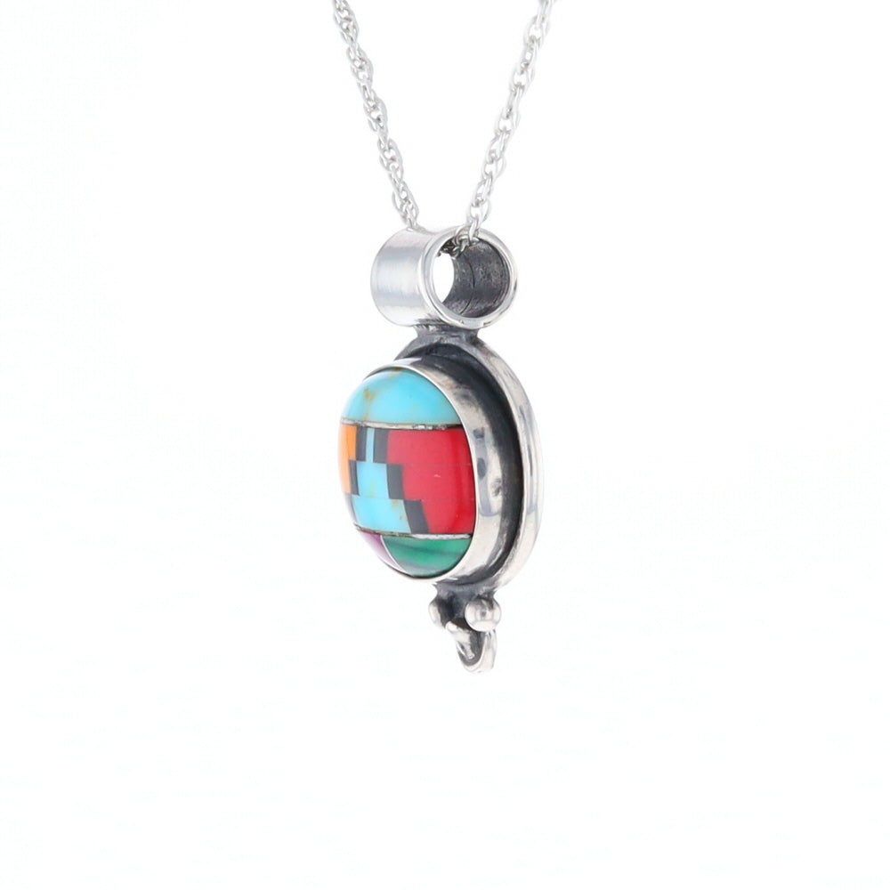 Native American Multi-Stone Oval Pendant