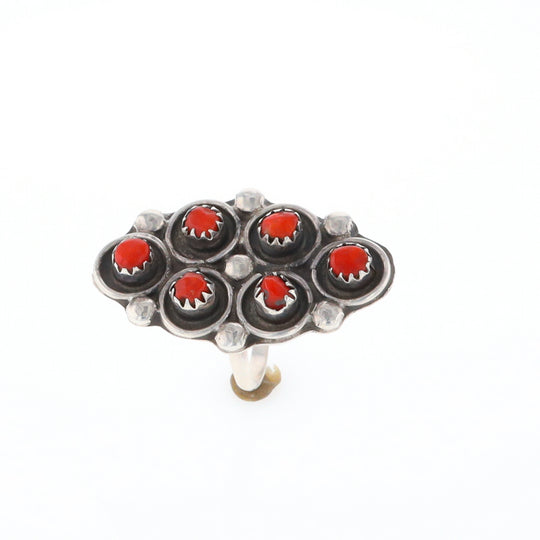 Bezel Set Coral Ring