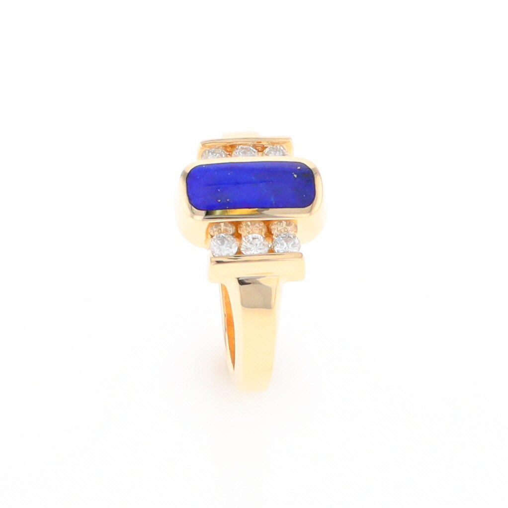 Lapis 0.24ctw Diamond Ring