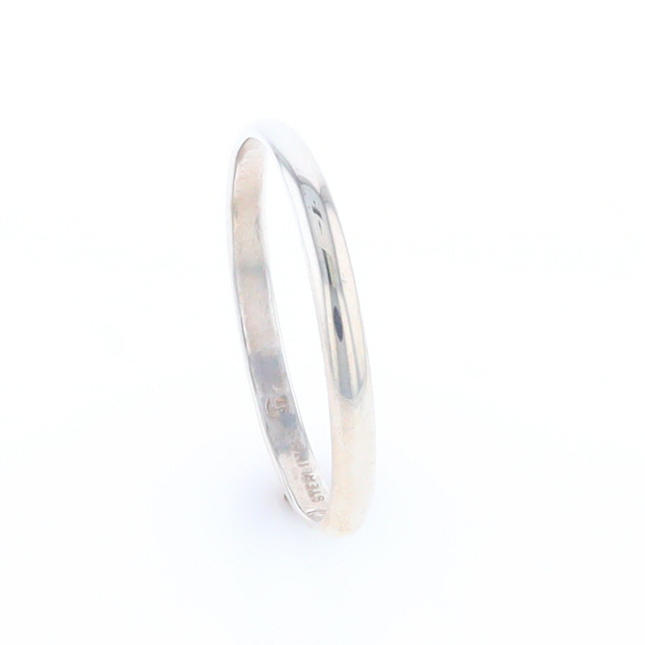 Men's Flat Silver Wedding Band