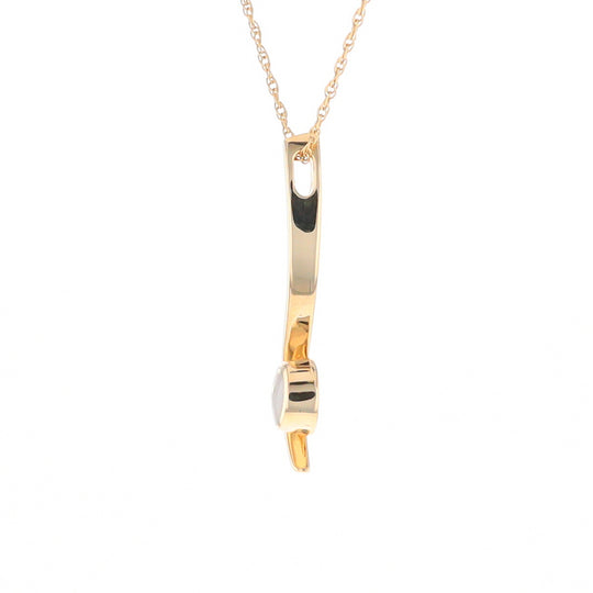 Round Inlaid Gold Quartz Curved Bar Pendant G2