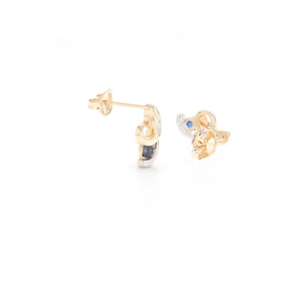 Blue Sapphire Swirl Earrings