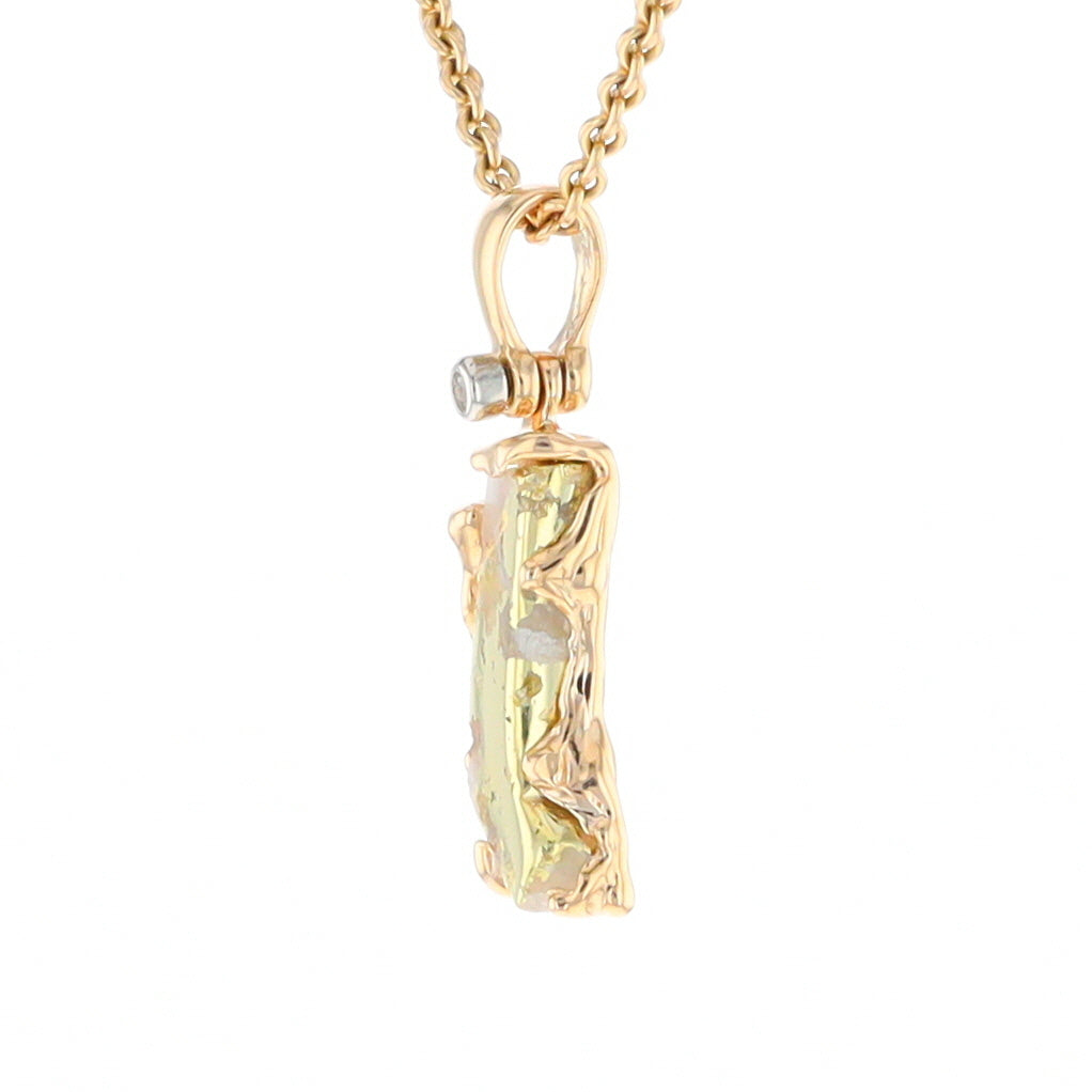 Gold Quartz Freeform Pendant (G2)