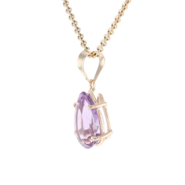 Pear Solitaire Amethyst Pendant