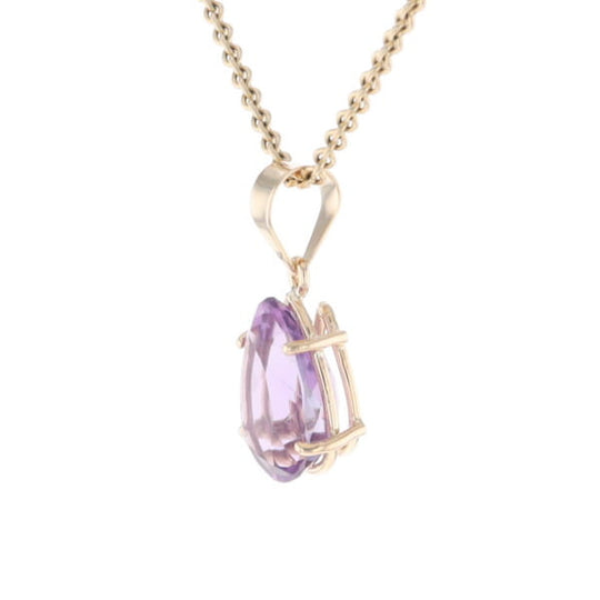 Pear Solitaire Amethyst Pendant