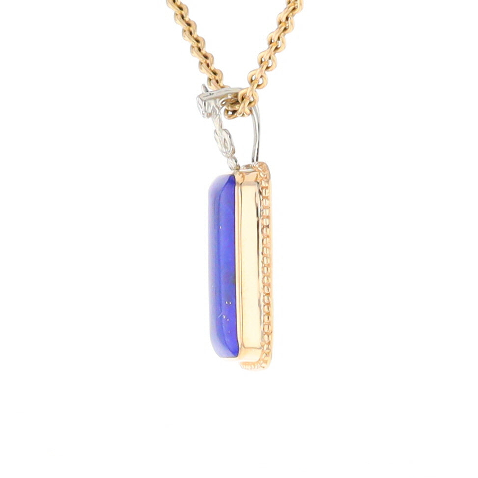 Lapis Milgrain Rectangle Pendant