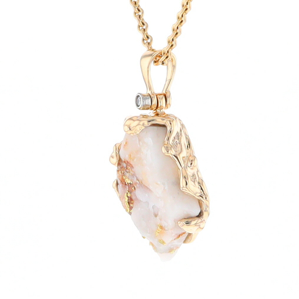 Rough Gold Quartz Free Form Pendant