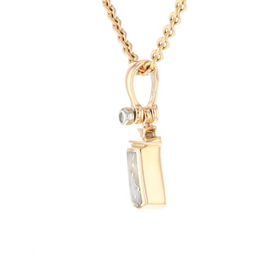 Gold Quartz Banner Shaped Pendant