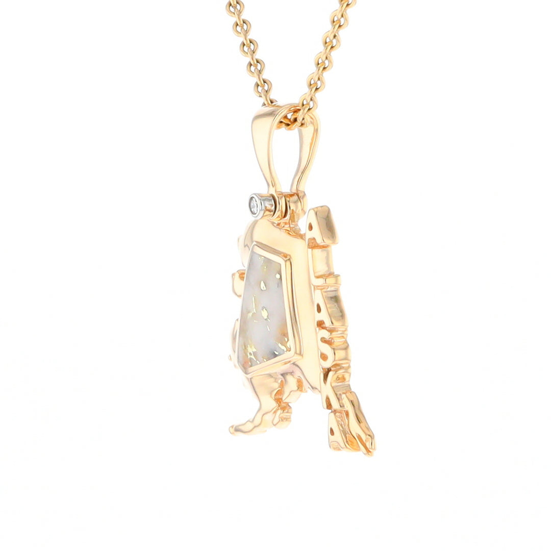 Alaska Gold Quartz Inlaid Pendant