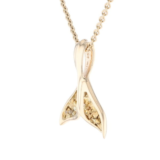 Whale Tail Gold Nugget Pendant
