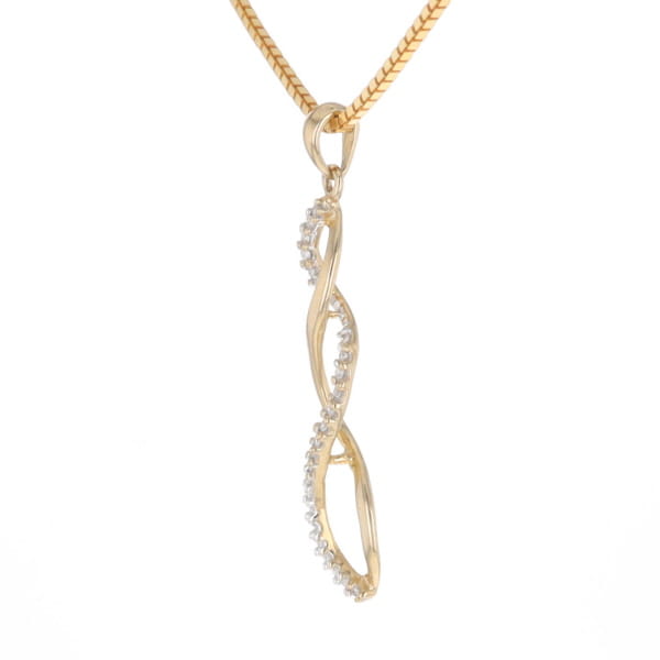 Ribbon Twist Diamond Pendant