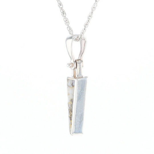 Gold Quartz Upside Down Triangle Pendant