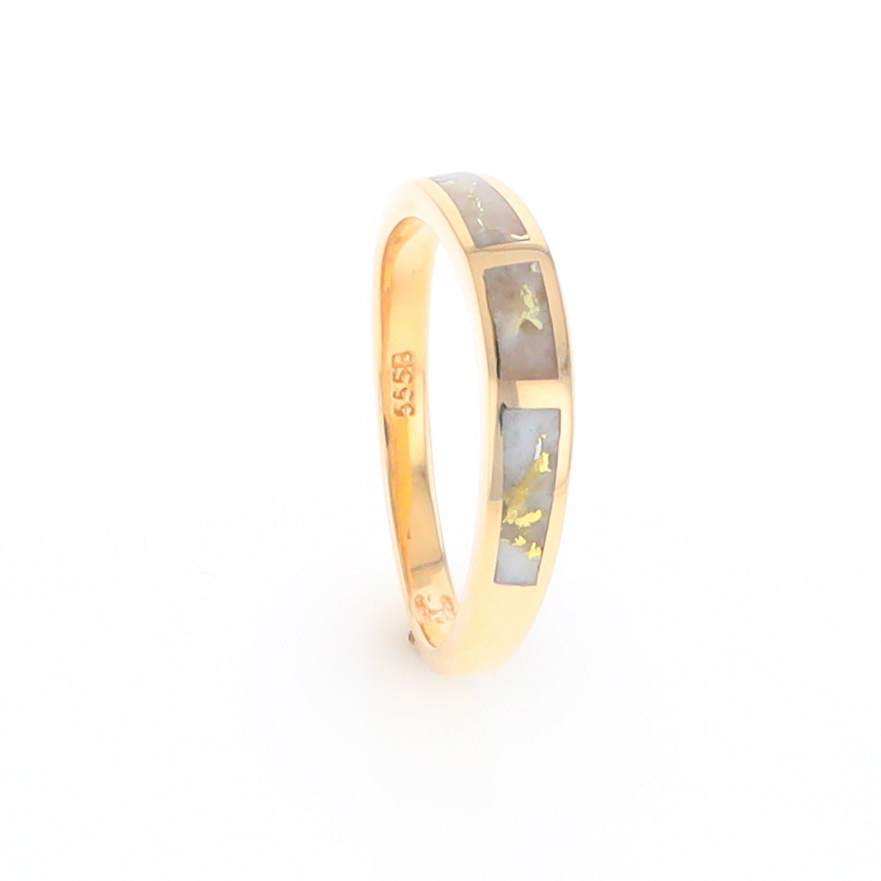 3 Section Gold Quartz Ring Lady’s Anniversary Band G2