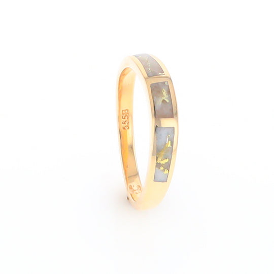 3 Section Gold Quartz Ring Lady’s Anniversary Band G2
