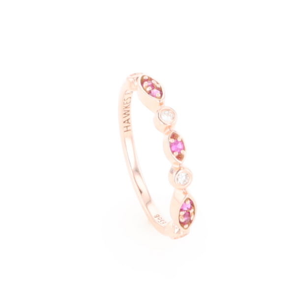 Pink Sapphire Simply Vintage Wedding Band