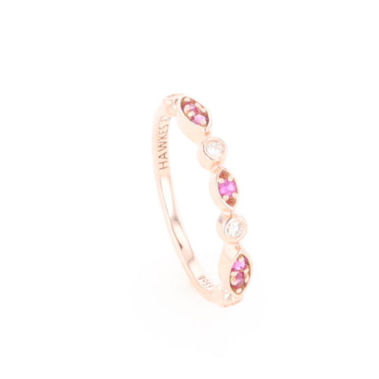 Pink Sapphire Simply Vintage Wedding Band
