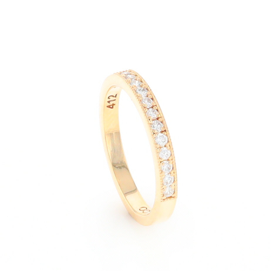 Yellow Gold Milgrain Diamond Wedding Band