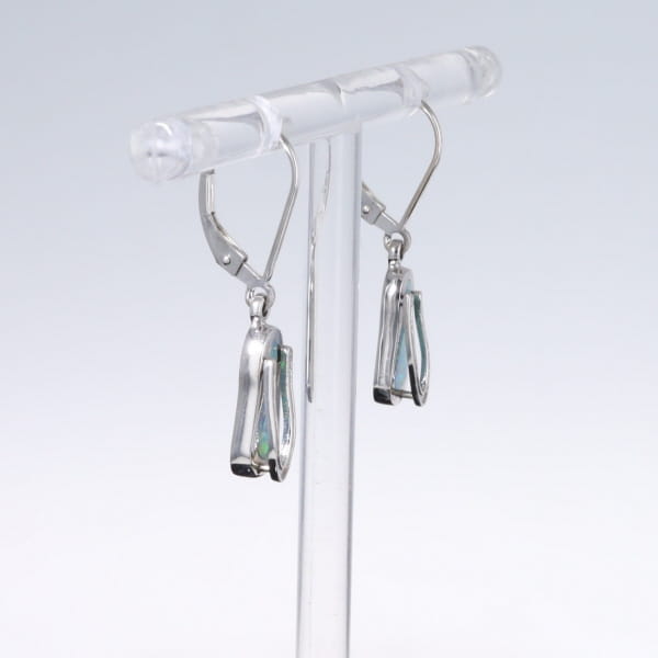 Opal Earrings Sandal Inlaid Design Lever Backs