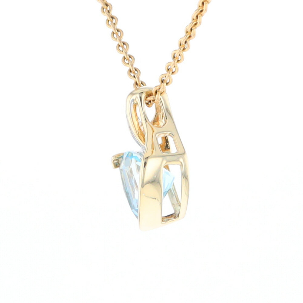 Trillion Blue Topaz Diamond Pendant