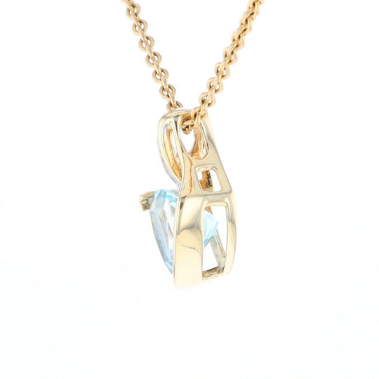 Trillion Blue Topaz Diamond Pendant