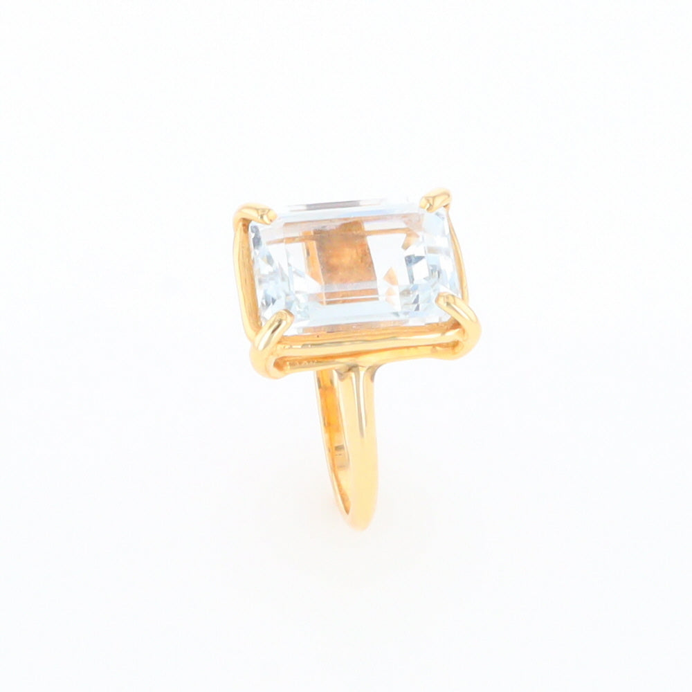 Emerald Cut Blue Topaz Ring