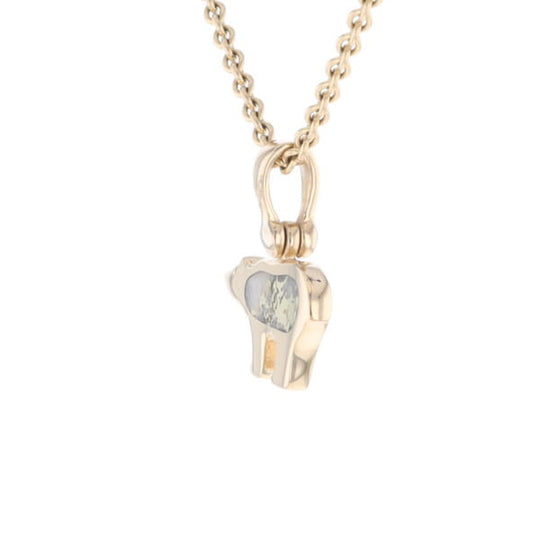 Gold Quartz Inlaid Polar Bear Pendant