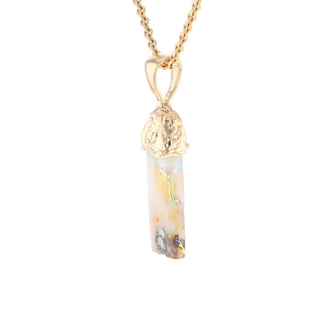 Gold Quartz Free Form Pendant