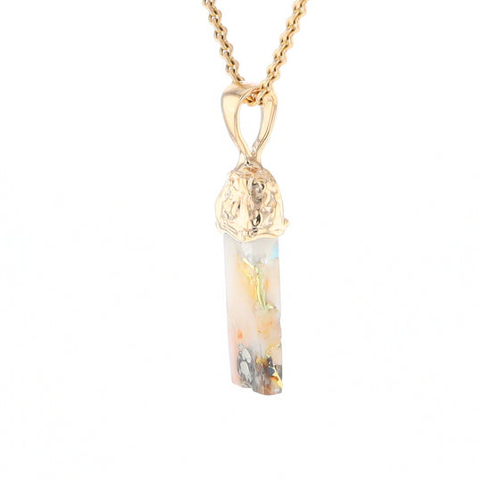 Gold Quartz Free Form Pendant