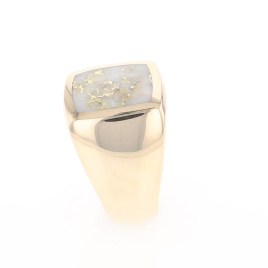 Natural Gold Quartz Men's Ring