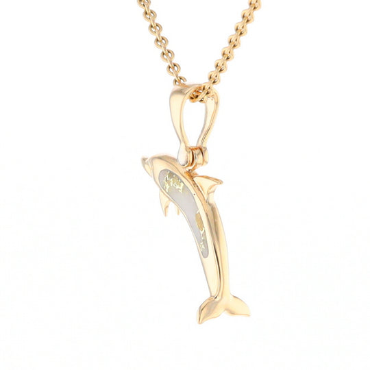 Gold Quartz Dolphin Pendant - G2