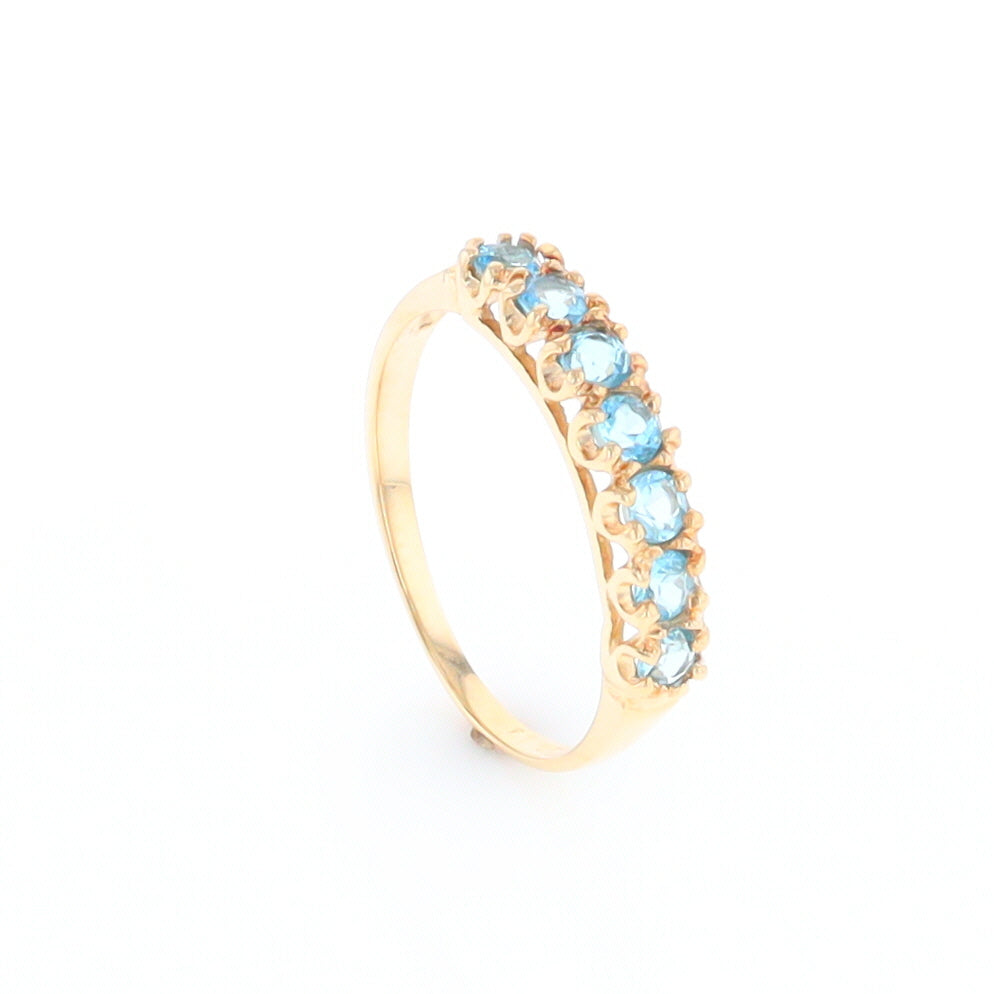 Round Blue Topaz Band