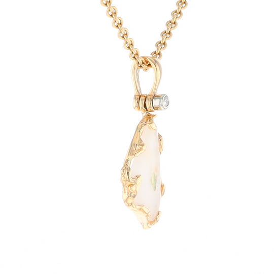 Gold Quartz Freeform Pendant (G2)