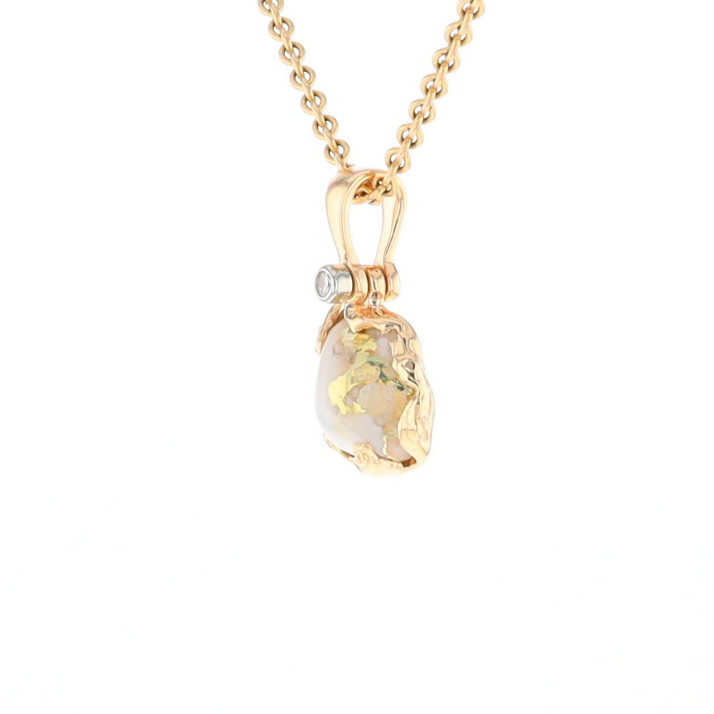 Gold Quartz Freeform Pendant - G1