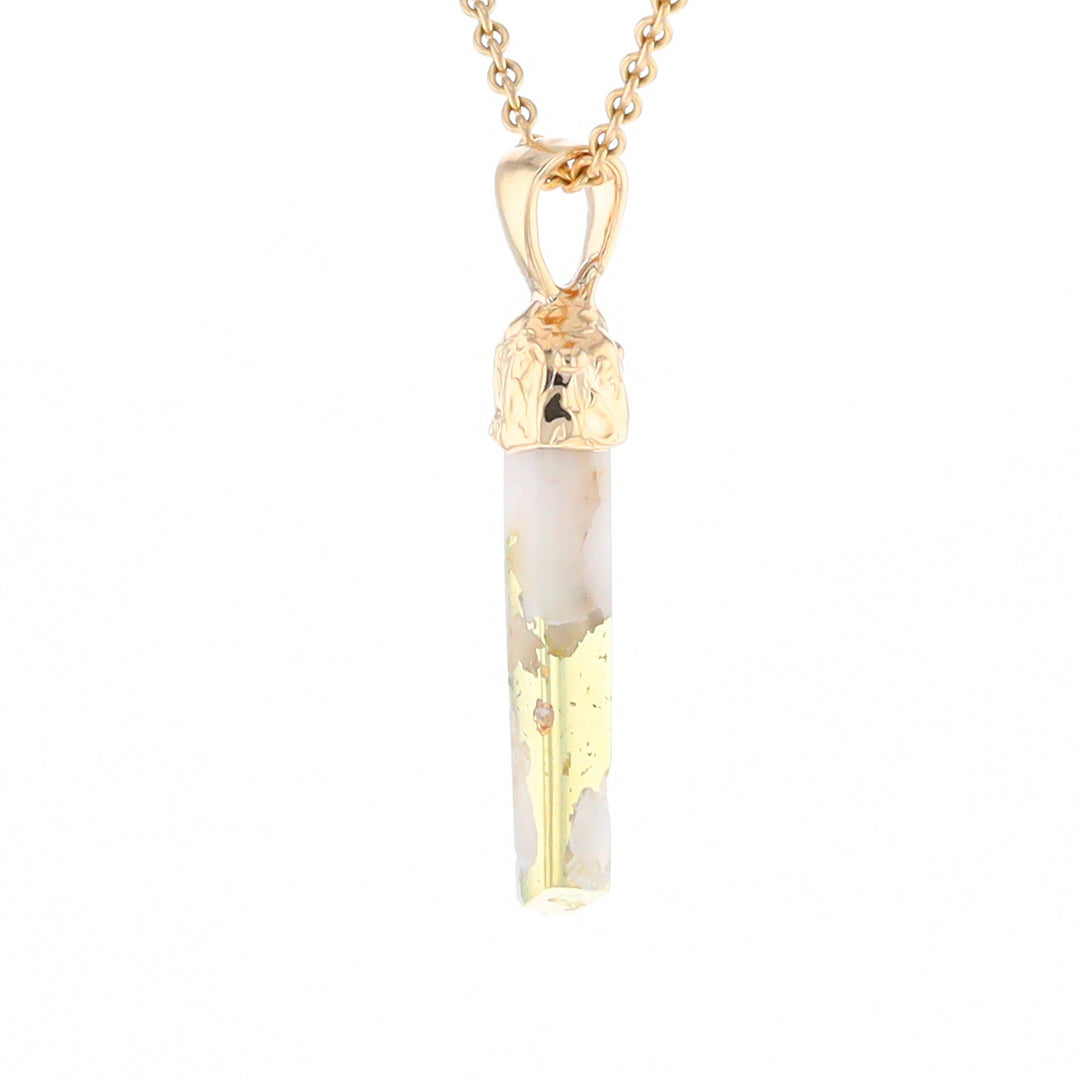 Gold Quartz Free Form Pendant