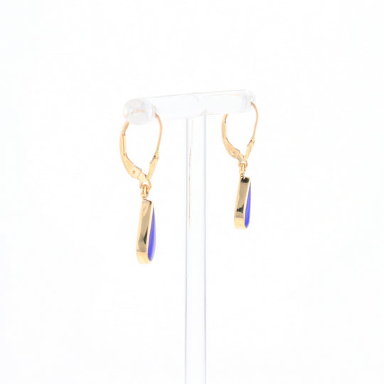 Lapis Tear Drop Inlaid Lever Backs