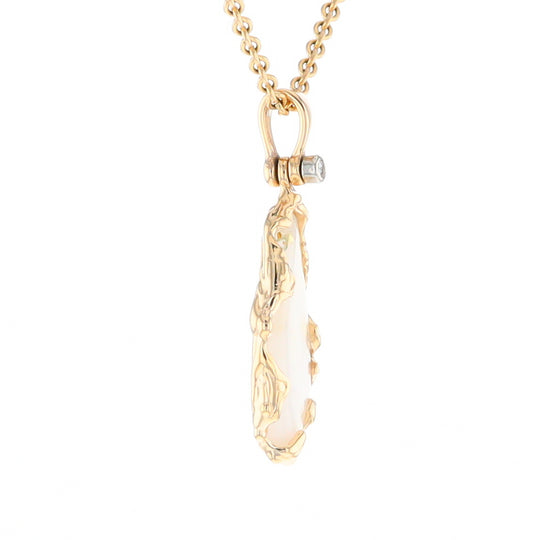 Gold Quartz Freeform Pendant  (G2)