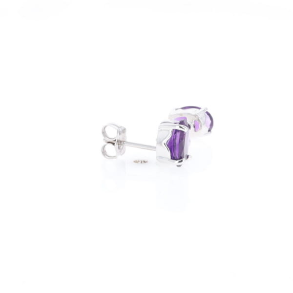 Oval Amethyst Stud Earrings