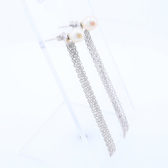 Tassel Chain Pearl Earrings