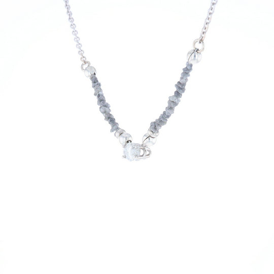 Marquise Diamond Necklace with Rough Diamond Beads