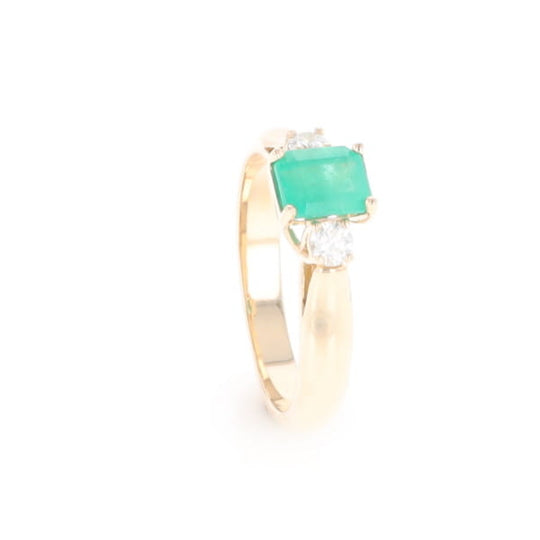 Emerald 3-Stone Trellis Ring