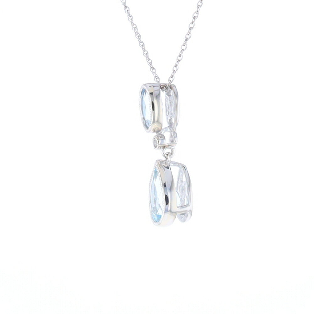 Oval and Pear-Shaped Aquamarine Pendant