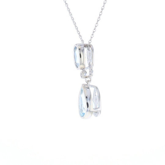 Oval and Pear-Shaped Aquamarine Pendant