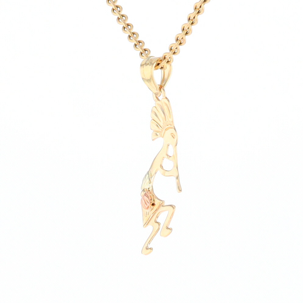 Black Hills Gold Yellow & Rose Gold Kokopelli Pendant