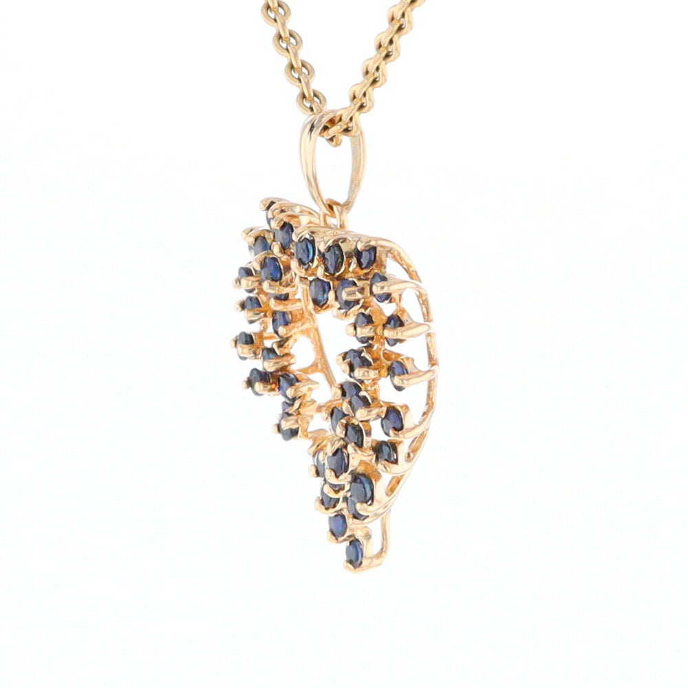 Bursting Sapphire Open Heart Pendant