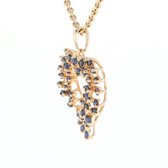 Bursting Sapphire Open Heart Pendant