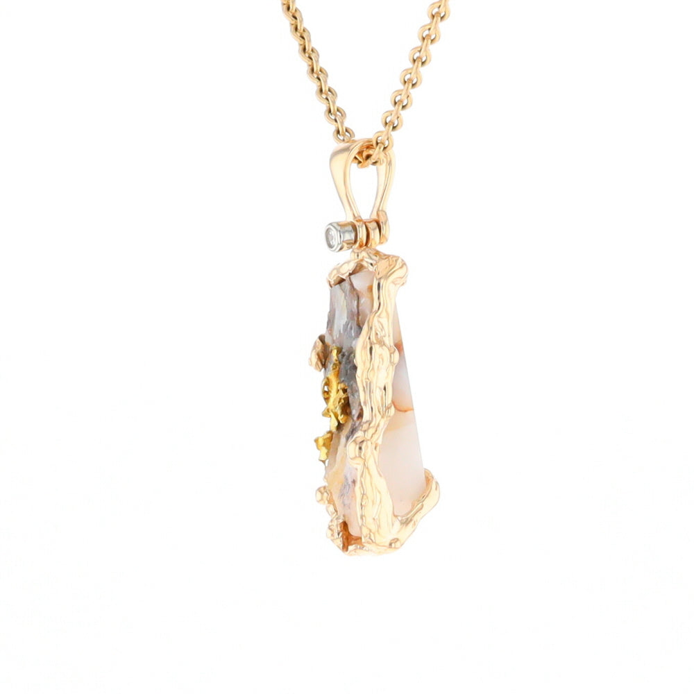 Gold Quartz Freeform Pendant - G3