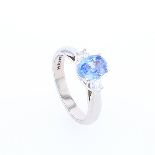 Ceylon Sapphire Three-Stone Trellis Ring