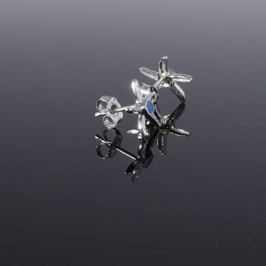 Opal Earrings Inlaid Realistic Star Fish Design