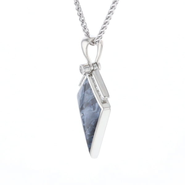 Pietersite Kite Shaped Inlaid Pendant with 0.19ctw Diamonds