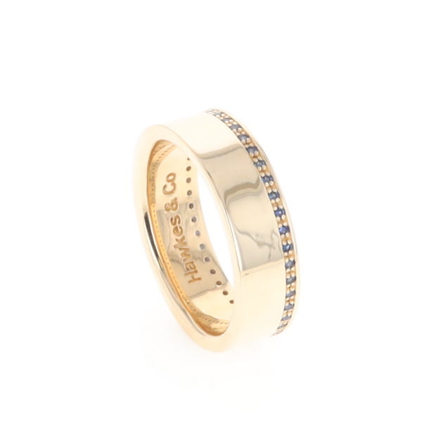 Men's Blue Sapphire Wedding Band Contemporary Design